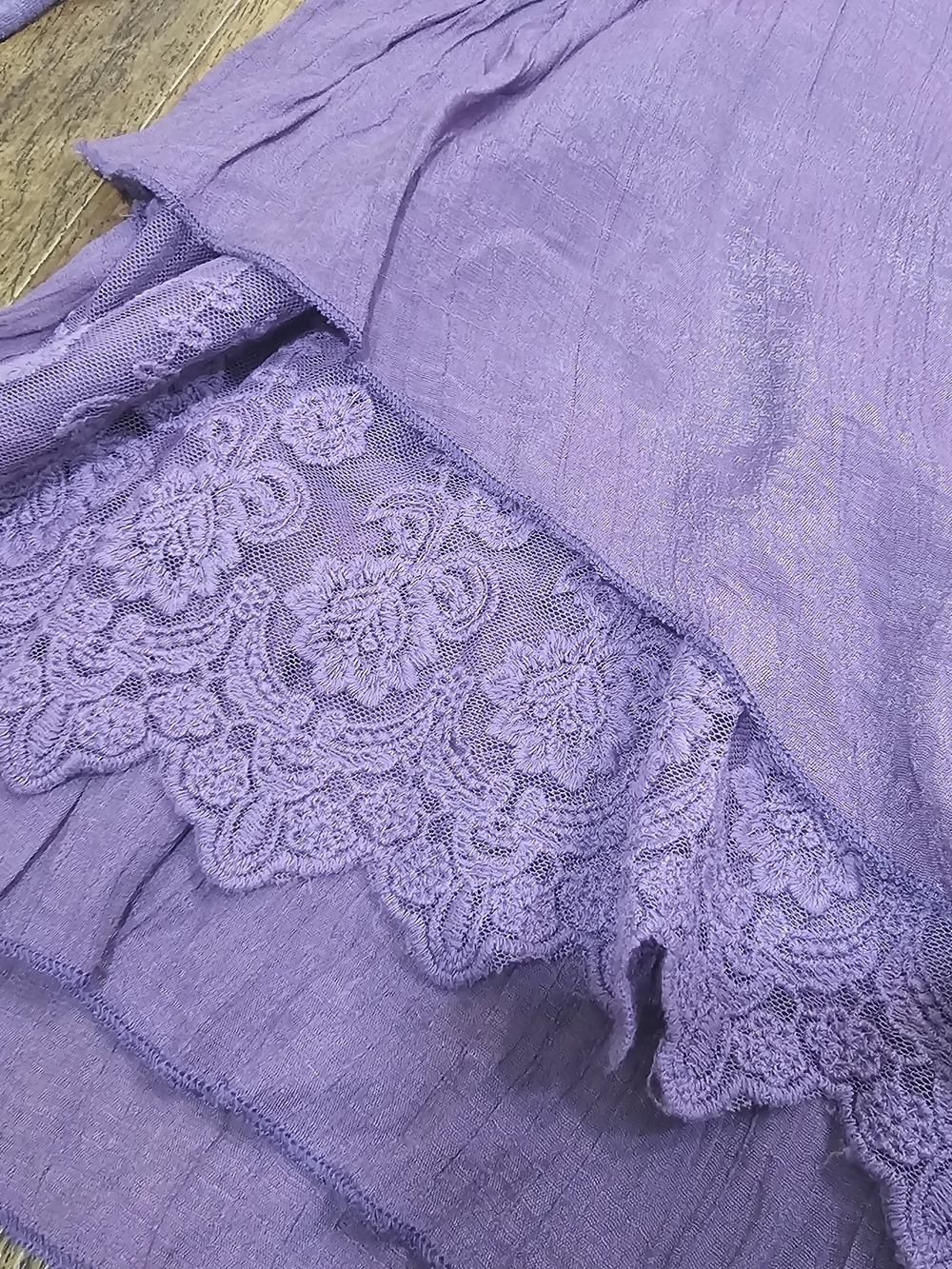 Pretty Angel Lavender Floral Appliqué Long Sleeve Tunic Whimisigoth Sz L Womens - Picture 8 of 11